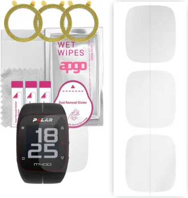 Produktbild von apgo 3 Stück Schutzfolie, klar, kompatibel mit Polar M400 HR Smartwatch, Hydrogel Displayschutzfolie mit Positionierhilfe, Displayfolie, robust und kratzfest