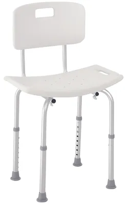 Obrázek produktu pro Sprchová stolička, výškově nastavitelná, s opěradlem, bílá