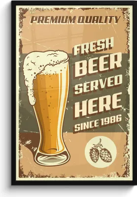 Produktbild von MuchoWow® MuchoWow® Gerahmtes Poster Mancave - Biergläser - Vintage - Zitate 60x90 cm - Poster mit zchwarzem Bilderrahmen - Kunst