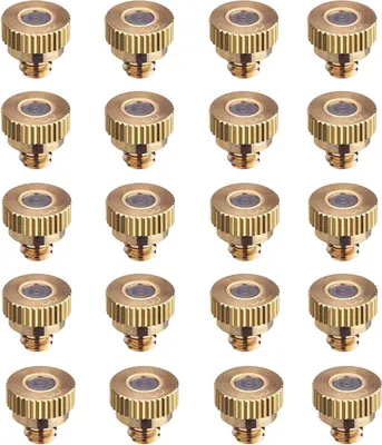 Immagine prodotto di SUPERFOG - Confezione da 20 ugelli in ottone per sistemi di nebulizzazione. Filettatura compatibile con il 99% dei sistemi. Foro 0,3 mm.