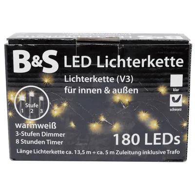 Immagine prodotto di Luci di fata 180 LED per interni ed esterni 8 ore luci di fata bianco caldo