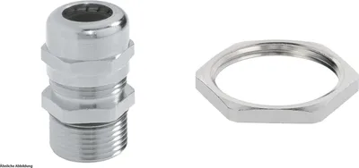 Produktbild von LAPP Verschraubung mit Gegenmutter PG21x1,588 lang Messing (CuZn) vernickelt Gewindelänge 12,0mm - 1 Stück