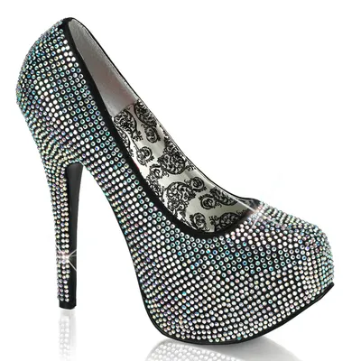Produktbild von TEEZE-06R Bordello Damen High Heels Plateau Stiletto Pumps schillernder Strass