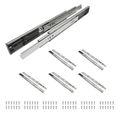 Image de YALION® 6 paires de glissières de tiroir 300 mm avec fermeture douce | Coulisse à sortie totale | Glissière en acier | Montage latéral | Acier 45 mm | Capacité de charge 45 kg