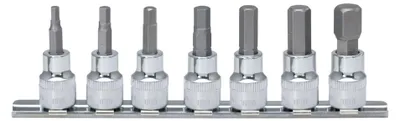 Immagine prodotto di set di bussole esagonali 1/4" CHROMEplus, 7 pezzi2,5-8 mm
