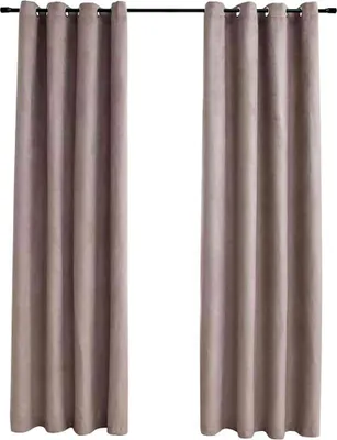 Produktbild von vidaXL Verdunkelungsvorhänge mit Metallösen 2 Stk. Taupe 140x245 cm