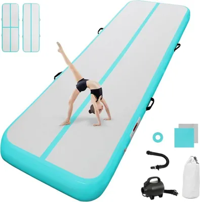 Produktbild von Aufblasbare Airtrack, 3-6 m – Turnmatte, 10/20 cm, mit Elektropumpe – für Gymnastik, Tumbling, Yoga und Taekwondo
