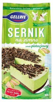 Produktbild von Gellwe Käsekuchen ohne Backen, mit Pistaziengeschmack, Backmischung, 193 g