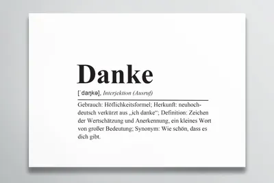Produktbild von Friendly Fox Dankeskarten Definition, 12 DIN A6 Dankeschön Karten Danke Definition mit Umschlag, Karten Set Danke Sagen