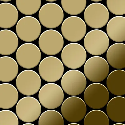 Produktbild von Mosaik Fliese massiv Metall Titan hochglänzend gold 1,6mm stark Medallion-Ti-GM
