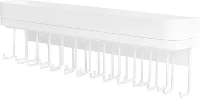 Obrázok produktu pre Dizajnový nástenný háčik na náhrdelníky s 25 háčikmi, biely, 12 x 42 x 7 cm