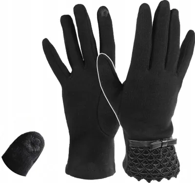 Obrázek produktu pro Dámské rukavice černé – elegantní rukavice – podšité rukavice – zimní rukavice – černé rukavice