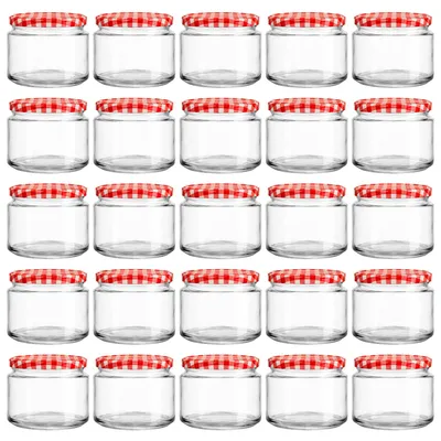 Productafbeelding van 25 glazen potten van 330 ml met deksel