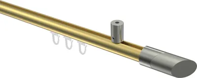 Produktbild von Interdeco Innenlaufstange / Gardinenstange mit Innenlauf Messing-Optik / Edelstahl-Optik, Typ Sonius Verano (Schräge Bicolor) Deckenmontage, 20 mm Ø 1-läufig, 200 cm