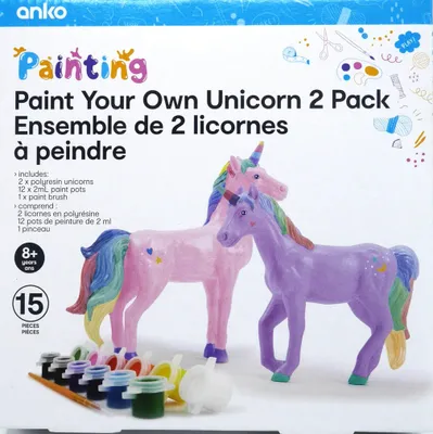 Produktbild von Playgo 2 Polyresin-Einhörner zum Bemalen in Ihren eigenen Farben