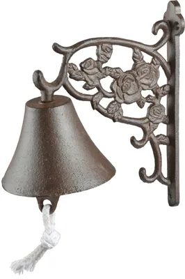 Image de Esschert Design Cloche de porte avec motif de roses - Fonte