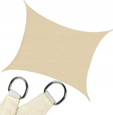 Zdjęcie produktu dla Żagiel Przeciwsłoneczny Zaciemniacz Parasol Ogrodowy 3X4M Beżowy