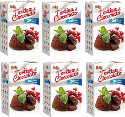 Produktbild von 6x Halta Preparato per Tortino al Cioccolato Pulvermischung Vorbereitet für Schokoladenkuchen 1000g