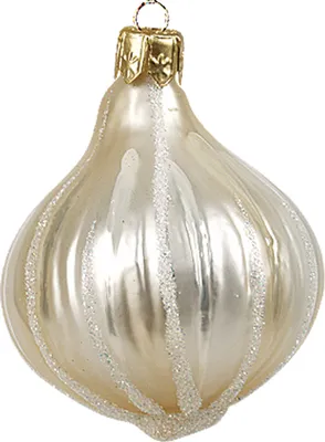 Produktbild von Christbaumschmuck Glas Knoblauch 4cm creme