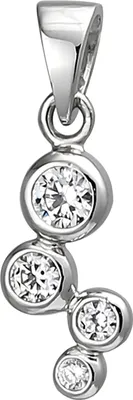 Produktbild von JOBO Anhänger 925 Sterling Silber 4 Zirkonia Silberanhänger