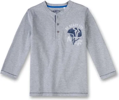 Produktbild von Sanetta  Sanetta Jungen Langarm-Shirt Oberteil Schlafanzug Schlafshirt grau 243737, 152