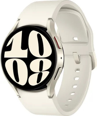 Produktbild von Samsung Galaxy Watch6 - 40 mm - intelligente Uhr mit Sportband - Cream - Bandgröße: S/M - Anzeige 3.33 cm (1.3") - 16 GB - NFC, Wi-Fi, Bluetooth - 28.7 g - Gold