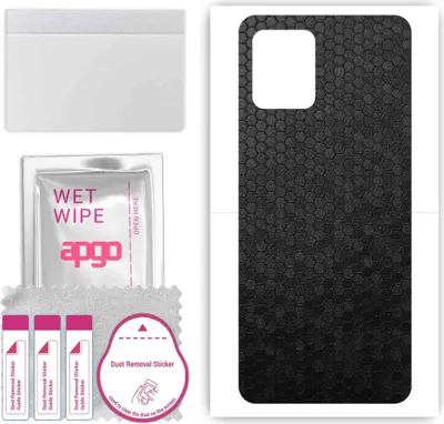 Produktbild von apgo Rückseite Schutzfolie, Skin, kompatibel mit Vivo Y10 T1, Hinten Displayschutzfolie aus Vinylfolie, kratzfest, einfache Montage - Schwarze Honigwabe