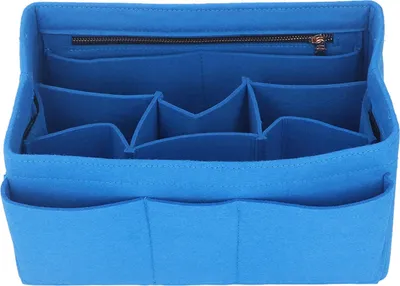 Produktbild von Filz-Einsatztasche, blau, mit Reißverschluss, multifunktional, für Make-up auf Reisen