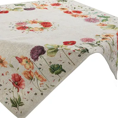 Produktbild von Dekorative Gobelin Tischdecke 1239 hellgrau schwarzgrau 100x100 cm   -5%