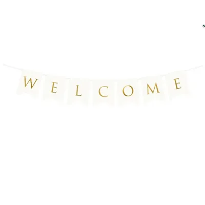 Obrázok produktu pre Banner Welcome, biely 15x95cm Party Deco