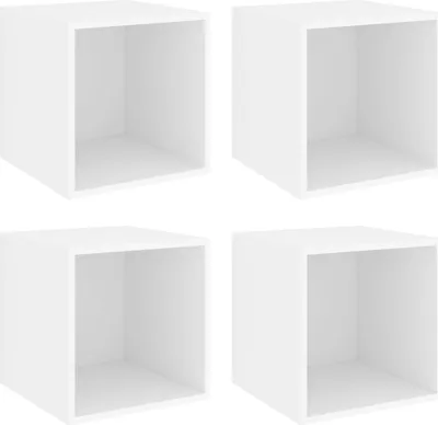 Obrázek produktu pro vidaXL Nástěnné skříňky 4 ks. Bílé 37x37x37 cm výrobek z odvozeného dřeva