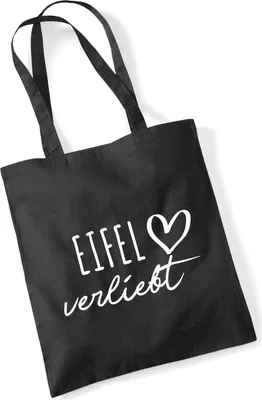 Produktbild von Huuraa Jutebeutel Eifel verliebt 10 Liter Black Baumwolle Tasche Geschenkidee