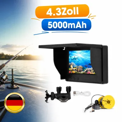 Produktbild von Unterwasserkamera 5000mAh Akku 4,3 Zoll LCD 190° Weitwinkel 20m Kabel Angeln