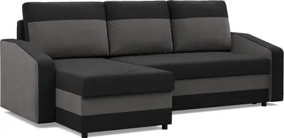 Produktbild von Ecksofa mit Schlaffunktion, Universelle Seite, Schwarz + Weiß