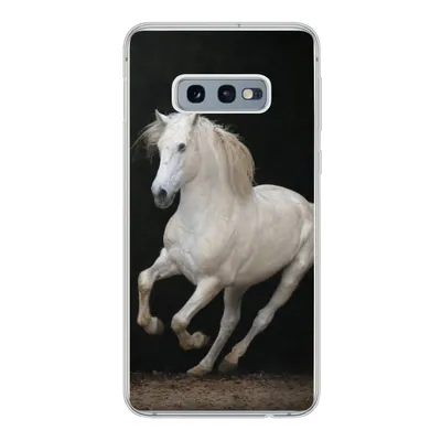 Produktbild von MuchoWow® Handyhülle Schutzhülle Hülle für Samsung Galaxy S10e Pferde - Schwarz - Porträt Silikon Softcase Handy Hülle - Handy