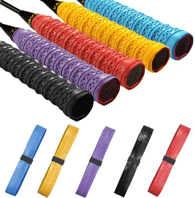 Produktbild von Tennis-Griffband (5 Griffe) - vorgeschnittenes Tennis-Griffband für leichten Halt - Tennis-Overgrip-Griffband Tennisschläger(1)