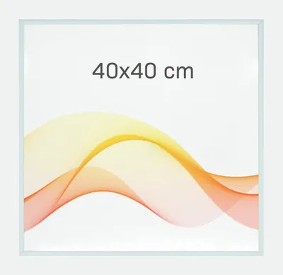 Produktbild von RAWWEST.BIS Alu Bilderrahmen 40x40 cm Schnelle Montage Kunstglas Plexi Rahmen für Bilder und Poster, Weiß