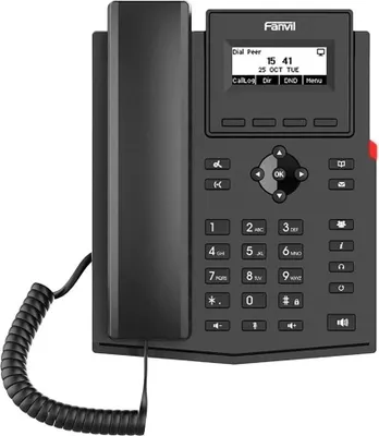 Produktbild von Fanvil X301P - IP-Telefon - Schwarz - Kabelgebundenes Mobilteil - Tisch/Wand - Linux - 2 Zeilen