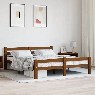Image de Maison Exclusive - Lit en bois massif, pin brun miel, 160 x 200 cm