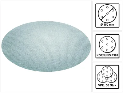 Productafbeelding van Festool netschuurmiddelen STF D150 P320 GR NET/50 150 mm / 50 stuks ( 203310 )