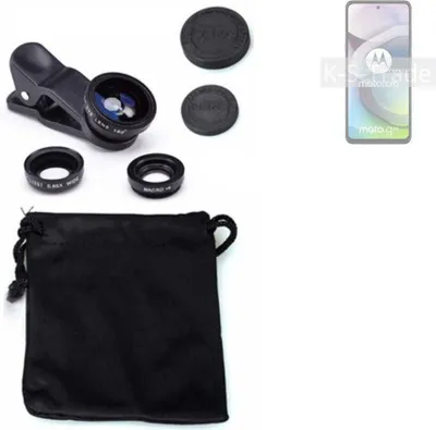 Produktbild von K-S-Trade Smartphone Kamera Linsen Set Kompatibel mit Motorola Moto G 5G 3in1 Clip-On Kamera Adapter Macro Weitwinkel FishEye Fischauge Objektiv Linse