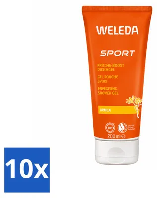 Image de 10 x Gel douche Weleda Sport à l'arnica - 200 ml - Pack avantage - 10 pièces