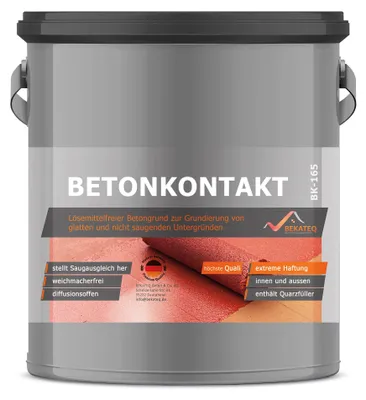 Produktbild von Betonkontakt 15kg innen und aussen, für glatte Untergründe - optimaler Haftgrund für Beton, Putz, Holz, Fliese, Gips, OSB - Grundierung BK-165