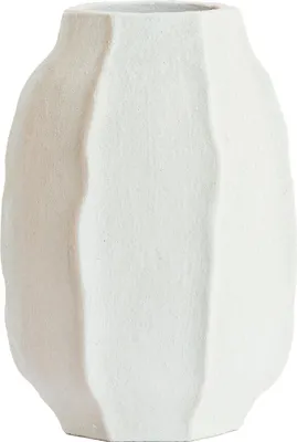 Image de Vase en pierre SAPHIRA avec finition mate blanche - Ø29x42 cm