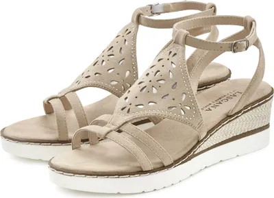 Produktbild von LASCANA Sandalette Sommerschuh, offener Schuh, Sandale, Keilsandalette, beige Größe 43