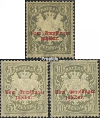 Produktbild von Briefmarken Bayern 1903 Mi P10y-P12y (kompl.Ausg.) gestempelt Staatswappen