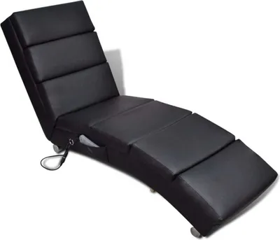 Image de Chaise longue de massage Noir Similicuir