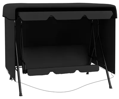 Obrázek produktu pro Ochranný obal na zahradní houpačku – plachta se zipem – 215 × 155 × 150 cm – pro venkovní použití – černá