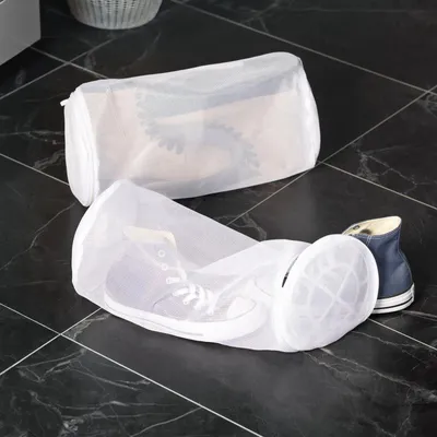 Produktbild von Wäschenetz für Schuhe 2er Set weiß aus Polyester Ø18x38cm