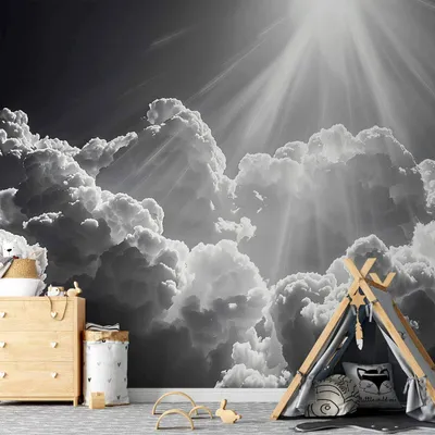 Produktbild von Selbstklebende Folie Fototapete - Hope in the Clouds: Inspiring Rays of the Sun – Awaken Emotions 294x210 cm Muster b-H-10041-a-a
